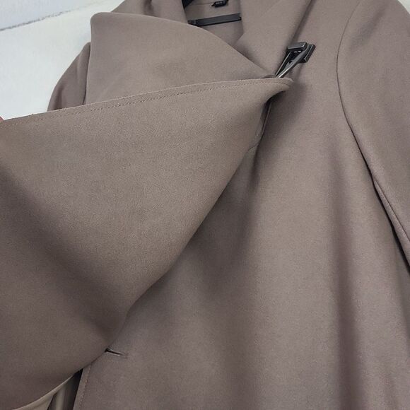 All Saints City Monument Wool mix Taupe Coat with Gun Silver Buckle. Size 4 - Picture 6 of 11